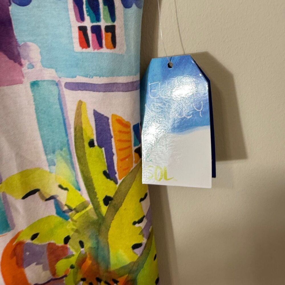 Ellen Negley Art & Soul Lightweight Multicolor Shift Cover Up Dress Size Large - Picture 4 of 5